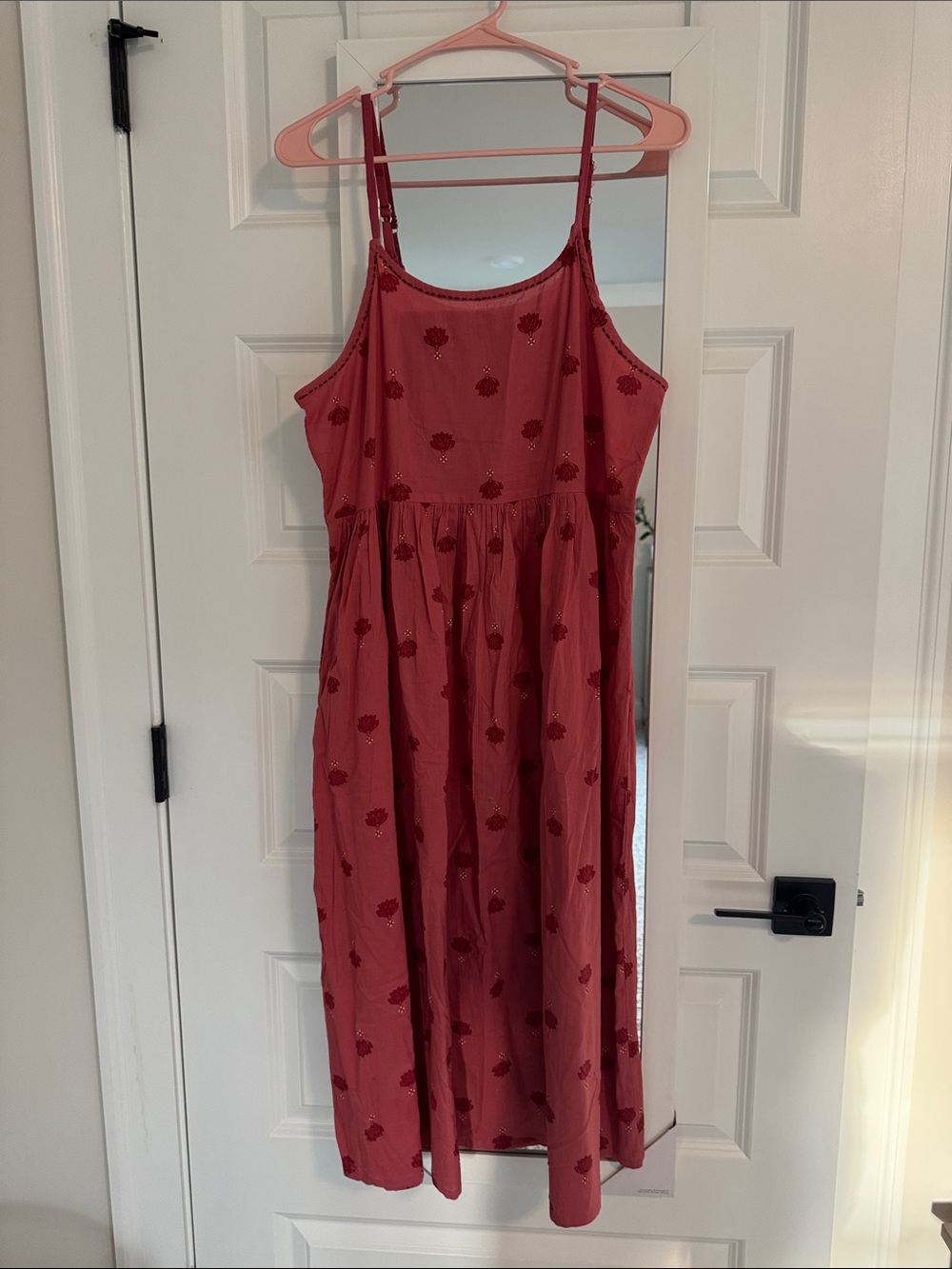 Red Embroidered Sun Dress